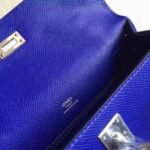 Electric Blue Epsom Replica Hermes Kelly Pochette Bright Purse - Image 6