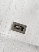Knockoff Balenciaga Rodeo Large Bag White Crocodile Embossed Calfskin - Image 8
