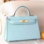 Blue Zephyr Epsom Copy Designer Hermes Kelly 20cm Handbag