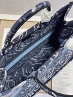 Dior Large Book Tote Bag Replica in Blue Dior Roses Embroidery - Image 5