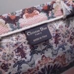 Dior Large Book Tote Bag Fake in Pink KaleiDiorscopic Embroidered Cotton - Image 7