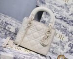 Dior Lady Dior Mini Chain Bag Fake in White - Image 3