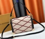 Louis Vuitton Malletage Leather Side Trunk MM In Beige And Red - Image 3