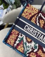 Dior Medium Book Tote Bag Replica in Blue Multicolor Dior Paisley Embroidery - Image 5