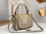 Top Quality Faux Chloe Marcie Small Double Carry Bag in Sand Grained Leather - Image 9