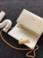 Replica Saint Laurent Kate Medium Tassel Bag White Crocodile-embossed Leather - Image 3