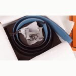 Fake designer Hermes H belt buckle in blue shade - Image 6