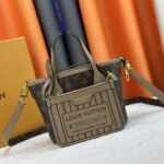 Louis Vuitton Neverfull Bandouliere Inside Out BB Tote In Monogram Canvas And Khaki Green Leather