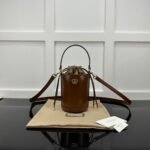 Gucci Ophidia mini bucket bag in brown leather