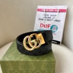 WIDE LEATHER BELT WITH DOUBLE G BUCKLE - Image 5