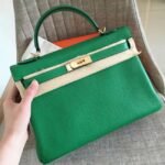 Bamboo Clemence Replica Hermes Kelly Retourne 28cm Handbag
