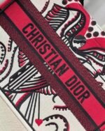 Dior Medium Book Tote Bag Fake in Latte Multicolor Cupidon Embroidery - Image 8