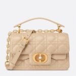 Dior Small Jolie Top Handle Bag Knockoff in Beige Cannage Calfskin