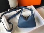 Replica Hermes Lindy Mini handbag in blue agate - Image 8