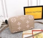 Louis Vuitton Bicolor Monogram Empreinte Leather Speedy Bandouliere 25 Handbag In Tourterelle Gray And Cream - Image 4
