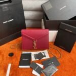 Replica Saint Laurent Cassandra Medium Chain Bag Red - Image 4