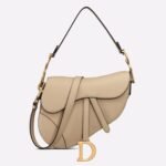 Dior Saddle Bag with Strap Replica in Sand Grained Calfskin