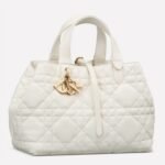 Dior Toujours Medium Bag Knockoff in White Macrocannage Calfskin