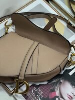 Dior Saddle Bag with Strap Faux in Warm Taupe Grained Calfskin - Image 3