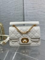 Dior Small Jolie Top Handle Bag Replica in White Cannage Calfskin - Image 2