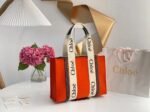 Top Quality Fake Chloe Medium Woody Tote Bag In Orange Felt - Image 4
