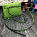 Green Swift Leather Top Replica Hermes Kelly Danse Convertible Bag - Image 7