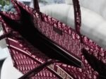 Dior Large Book Tote Bag Fake in Bordeaux Oblique Embroidered Velvet - Image 8