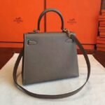 Etoupe Epsom Knockoff Hermes Kelly Sellier 28cm Elegant Classic Purse - Image 7