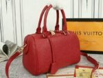 Louis Vuitton Monogram Empreinte Speedy Bandouliere 25 Handbag In Red - Image 2