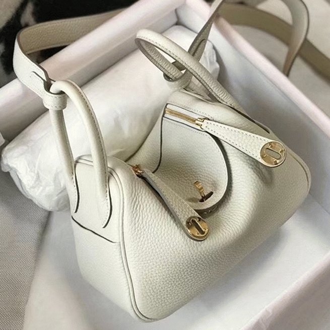0E5A7FB9-0CF5-A5B2-D02A-6F83A61716AD.jpg Replica Hermes Lindy Mini handbag in white clemence leather - Image 1