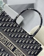 Dior Medium Book Tote Bag Replica in Blue Dior Oblique Embroidery - Image 5