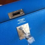 Blue Epsom Fake Hermes Kelly 32cm Sellier Fashion Handbag - Image 4