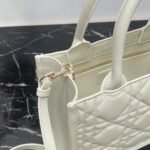 Dior Small Book Tote Bag Knockoff with Strap in White - Image 5