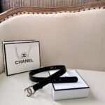 Chanel Gold Chain & Black Quilted Leather CC Belt - Image 5