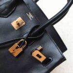 Black Imitation Luxury Hermes Birkin 30cm Purse - Image 8