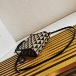 Prada Symbole Micro Bag Fake in Black/Beige Jacquard Fabric - Image 3