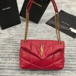 Replica Saint Laurent Puffer Small Chain Bag Red Lambskin