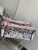 Dior Large Book Tote Bag Replica in White Multicolor Florilegio Embroidery - Image 2
