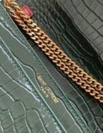 Replica Saint Laurent Cassandra Medium Bag Green Crocodile - Image 9