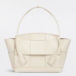 Top Quality Replica Bottega Veneta Arco Small Bag In White Intrecciato Calfskin