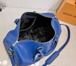 Louis Vuitton Taiga Leather Keepall Bandouliere 50 Travel Bag In Navy Blue - Image 3