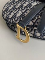 Dior Mini Saddle Bag Fake with Strap in Blue Oblique Jacquard - Image 9