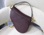 Dior Saddle Bag Knockoff in Amaranth Grained Calfskin - Image 8