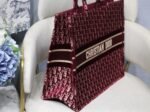 Dior Large Book Tote Bag Fake in Bordeaux Oblique Embroidered Velvet - Image 7