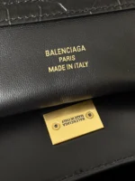Knockoff Balenciaga Rodeo Large Bag Black Crocodile Embossed Calfskin - Image 7