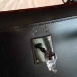 So Black Imitation Hermes Kelly Retourne 32cm French Style Bag - Image 4