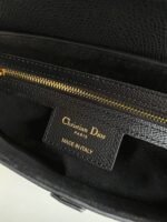 Dior Saddle Bag with Strap Fake in Black Grained Calfskin - Image 9