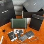 Replica Saint Laurent Kate Medium Tassel Bag Green Crocodile-embossed Leather - Image 6