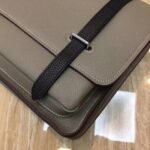 Grey Bicolor Imitation Hermes Steve Messenger Bag - Image 7