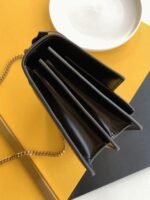 Knockoff Saint Laurent Sunset Medium Chain Bag Black Calfskin - Image 7